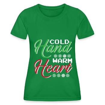 Winter Cold Hands Warm Heart Snow Cold - Women's Functional T-Shirt - kelly green - Front - AI Model Female 172 dark (172cm)