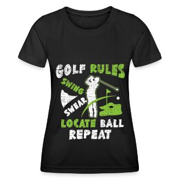 Golf Golfer Golf Club Golf Ball Golf Course - Women's Functional T-Shirt - black - Front - AI Model Female 172 light (172cm)