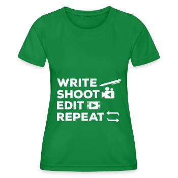 Videomaker Filmmaker Videographer Director - Women's Functional T-Shirt - kelly green - Front - AI Model Female 172 dark (172cm)