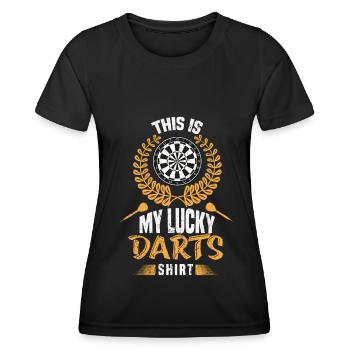 Darts Darts Player Darts Darts Darts Disc - Women's Functional T-Shirt - black - Front - AI Model Female 172 light (172cm)