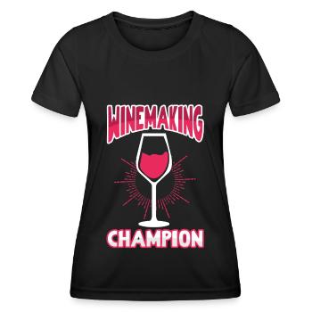 Schnaps brennen Schnapsbrenner Selbstgebrannter - Frauen Funktions-T-Shirt - Schwarz - Vorne - AI Model Female 172 light (172cm)