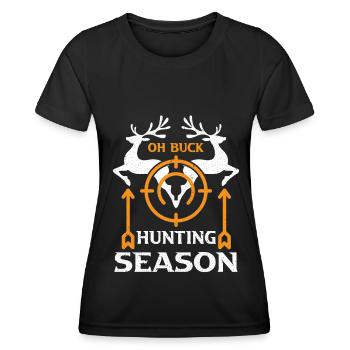 Chasse Chasse Chasseur Fusil Tir Chasse Chasse - T-shirt sport Femme - noir - Devant - AI Model Female 172 light (172cm)