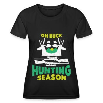 Chasse Chasse Chasseur Fusil Tir Chasse Chasse - T-shirt sport Femme - noir - Devant - AI Model Female 172 light (172cm)