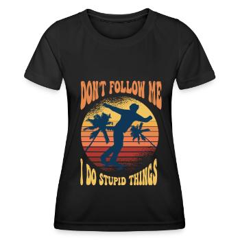 Skateboard Skateboard Skateboarder Patinage - T-shirt sport Femme - noir - Devant - AI Model Female 172 light (172cm)