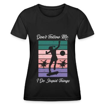 Skateboard Skateboard Skateboarder Patinage - T-shirt sport Femme - noir - Devant - AI Model Female 172 light (172cm)