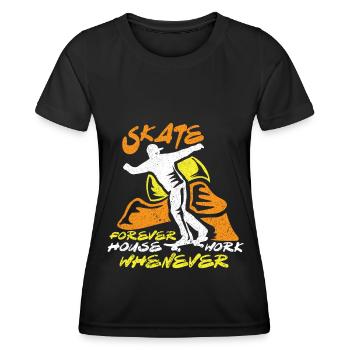 Skateboard Skateboard Skateboarder Patinage - T-shirt sport Femme - noir - Devant - AI Model Female 172 light (172cm)