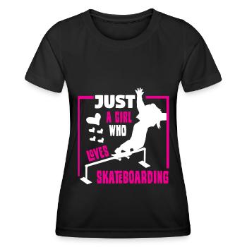 Skateboard Skateboard Skateboarder Patinage - T-shirt sport Femme - noir - Devant - AI Model Female 172 light (172cm)