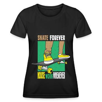 Skateboard Skateboard Skateboarder Patinage - T-shirt sport Femme - noir - Devant - AI Model Female 172 light (172cm)