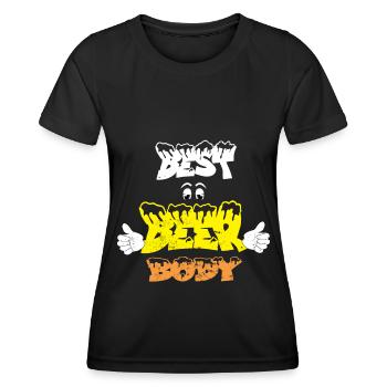 Beer Body Buveur de bière Boire de l’alcool Party - T-shirt sport Femme - noir - Devant - AI Model Female 172 light (172cm)