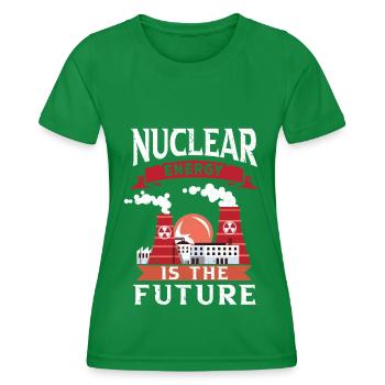 Atomkraftwerk AKW Atomkraft Nuclear Klimawandel - Frauen Funktions-T-Shirt - Kelly Green - Vorne - AI Model Female 172 dark (172cm)