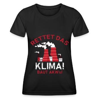 Atomkraftwerk AKW Atomkraft Nuclear Klimawandel - Frauen Funktions-T-Shirt - Schwarz - Vorne - AI Model Female 172 light (172cm)