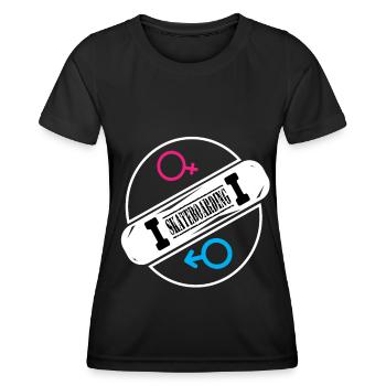 Skateboard Skateboard Skate Skater Skateboard - T-shirt sport Femme - noir - Devant - AI Model Female 172 light (172cm)