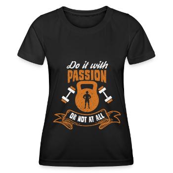 Bodybuilding Kraftsport Fitness Muskelaufbau - Frauen Funktions-T-Shirt - Schwarz - Vorne - AI Model Female 172 light (172cm)