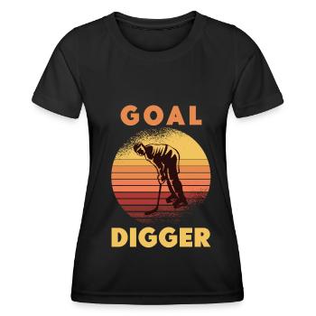 Ice Hockey Skates Puck Hockey Women - Women's Functional T-Shirt - black - Front - AI Model Female 172 light (172cm)