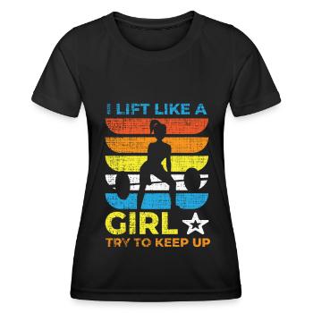Bodybuilding Kraftsport Fitness Muskelaufbau - Frauen Funktions-T-Shirt - Schwarz - Vorne - AI Model Female 172 light (172cm)