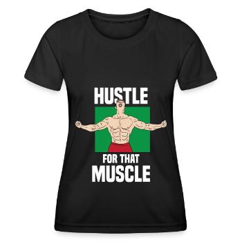 Bodybuilding Kraftsport Fitness Muskelaufbau - Frauen Funktions-T-Shirt - Schwarz - Vorne - AI Model Female 172 light (172cm)