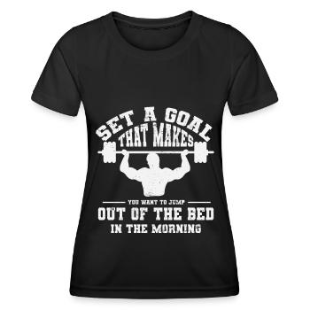 Bodybuilding Kraftsport Fitness Muskelaufbau - Frauen Funktions-T-Shirt - Schwarz - Vorne - AI Model Female 172 light (172cm)