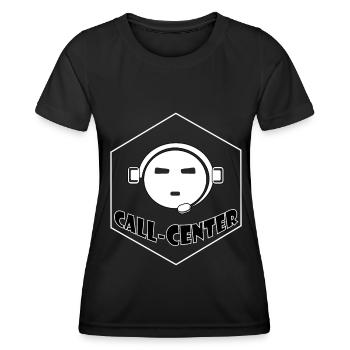 Call Center Telefonist Telefondienst Telefonlabor - Frauen Funktions-T-Shirt - Schwarz - Vorne - AI Model Female 172 light (172cm)