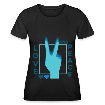 Love Peace Frieden Harmonie - Frauen Funktions-T-Shirt - Schwarz - Vorne - AI Model Female 172 light (172cm)