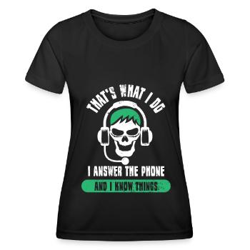 Call Center Telefonist Telefondienst Telefonlabor - Frauen Funktions-T-Shirt - Schwarz - Vorne - AI Model Female 172 light (172cm)