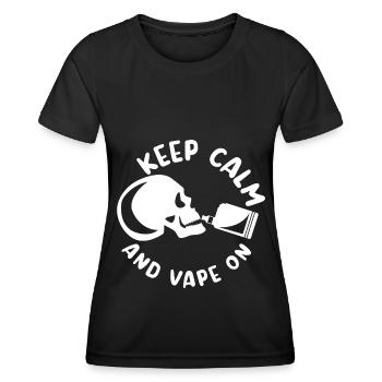 E-Zigarette E-Shisha Dampf Liquid - Frauen Funktions-T-Shirt - Schwarz - Vorne - AI Model Female 172 light (172cm)
