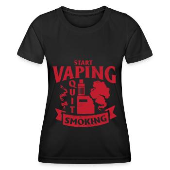 E-Zigarette E-Shisha Dampf Liquid - Frauen Funktions-T-Shirt - Schwarz - Vorne - AI Model Female 172 light (172cm)