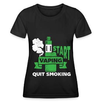 E-Zigarette E-Shisha Dampf Liquid - Frauen Funktions-T-Shirt - Schwarz - Vorne - AI Model Female 172 light (172cm)
