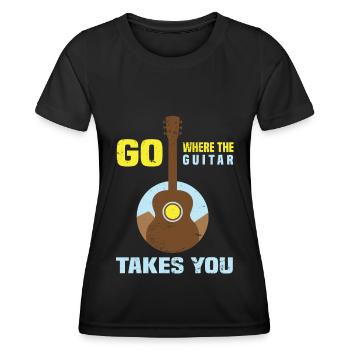 Guitar Electric Guitar Guitar Player Musician - Women's Functional T-Shirt - black - Front - AI Model Female 172 light (172cm)