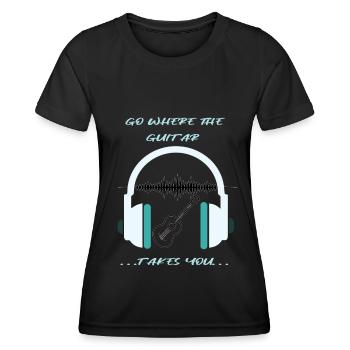 Guitar Electric Guitar Guitar Player Musician - Women's Functional T-Shirt - black - Front - AI Model Female 172 light (172cm)