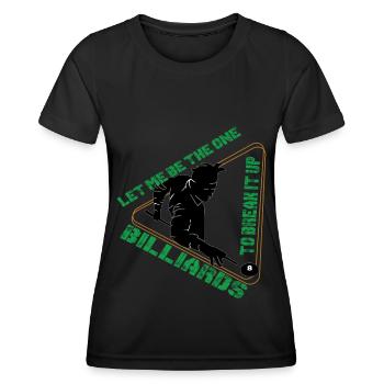 Billiards Billiards Ball Billiard Triangle Kö - Women's Functional T-Shirt - black - Front - AI Model Female 172 light (172cm)