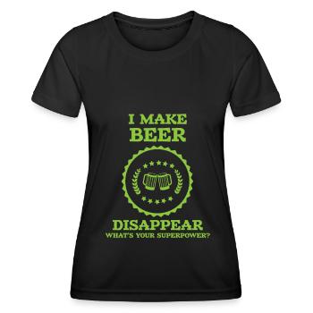 Bière Bière Bière Boire de la bière Alcohol Party - T-shirt sport Femme - noir - Devant - AI Model Female 172 light (172cm)