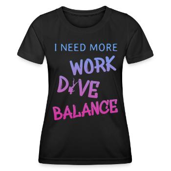 Diving - Frauen Funktions-T-Shirt - Schwarz - Vorne - AI Model Female 172 light (172cm)