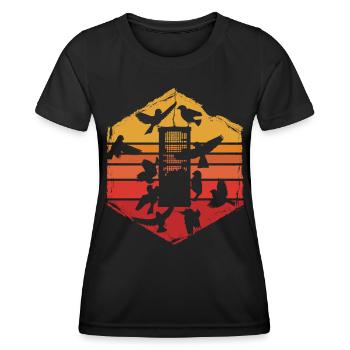Bird Feeding - Women's Functional T-Shirt - black - Front - AI Model Female 172 light (172cm)