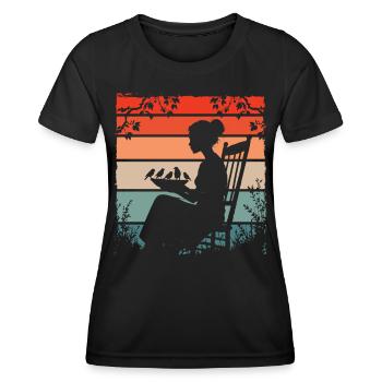 Bird Feeding - Women's Functional T-Shirt - black - Front - AI Model Female 172 light (172cm)
