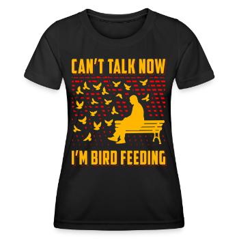 Ich kann jetzt nicht reden, ich füttere Vögel - Frauen Funktions-T-Shirt - Schwarz - Vorne - AI Model Female 172 light (172cm)
