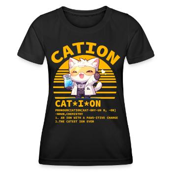 Cation - T-shirt sport Femme - noir - Devant - AI Model Female 172 light (172cm)