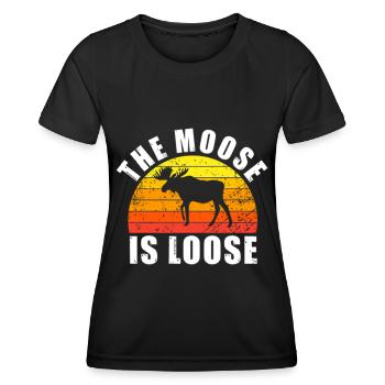 Retro Moose Funny Saying - Women's Functional T-Shirt - black - Front - AI Model Female 172 light (172cm)