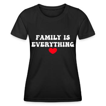Family is Everything, Familie Herz - Women's Functional T-Shirt - black - Front - AI Model Female 172 light (172cm)