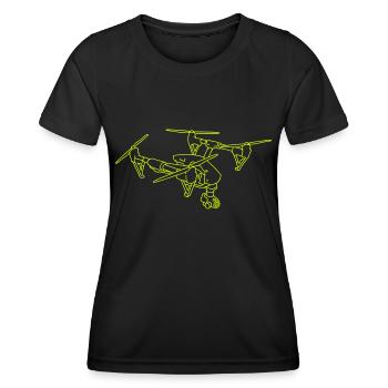 Drohne - Frauen Funktions-T-Shirt - Schwarz - Vorne - AI Model Female 172 light (172cm)