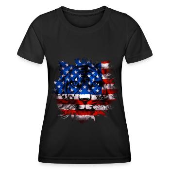 America - Women's Functional T-Shirt - black - Front - AI Model Female 172 light (172cm)