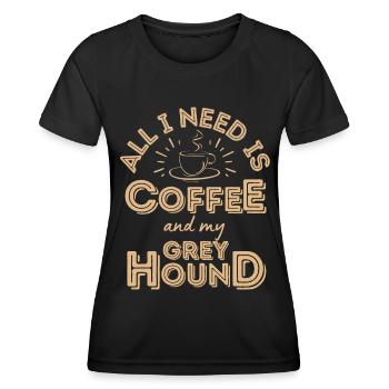 Greyhound Café Chien Café - T-shirt sport Femme - noir - Devant - AI Model Female 172 light (172cm)