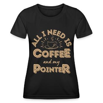 Pointer Coffee Dog Cafe - Women's Functional T-Shirt - black - Front - AI Model Female 172 light (172cm)