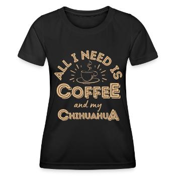 Chihuahua Café Chien Café - T-shirt sport Femme - noir - Devant - AI Model Female 172 light (172cm)