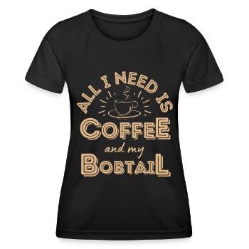 Bobtail Coffee Dog Cafe - T-shirt sport Femme - noir - Devant - AI Model Female 172 light (172cm)