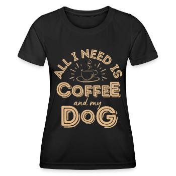 Hund & Kaffee Hund Cafe - Frauen Funktions-T-Shirt - Schwarz - Vorne - AI Model Female 172 light (172cm)