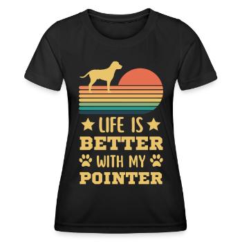 Legendary English Pointer Vintage Retro - Women's Functional T-Shirt - black - Front - AI Model Female 172 light (172cm)