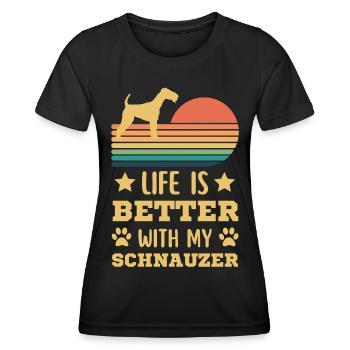 Legendärer Schnauzer Vintage Retro - Frauen Funktions-T-Shirt - Schwarz - Vorne - AI Model Female 172 light (172cm)