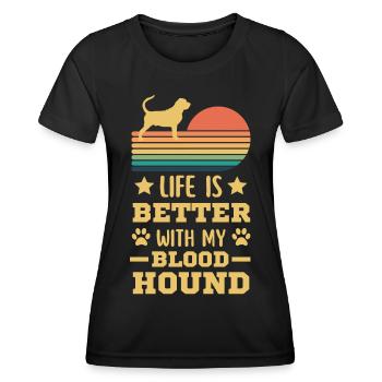 Légendaire Bloodhound Vintage Rétro - T-shirt sport Femme - noir - Devant - AI Model Female 172 light (172cm)
