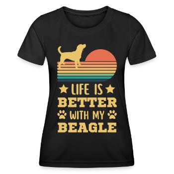 Légendaire Beagle Vintage Rétro - T-shirt sport Femme - noir - Devant - AI Model Female 172 light (172cm)