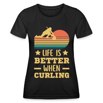 Curling retro vintage - Frauen Funktions-T-Shirt - Schwarz - Vorne - AI Model Female 172 light (172cm)